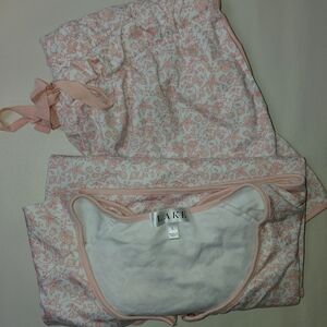 LAKE Floral Short Pajamas Set Women's Size Large Pink Floral 2 Pieces